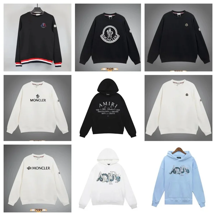  Moncler, Amiri Hoodies