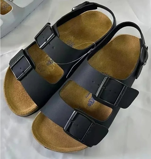 Buckled flat slippers -2