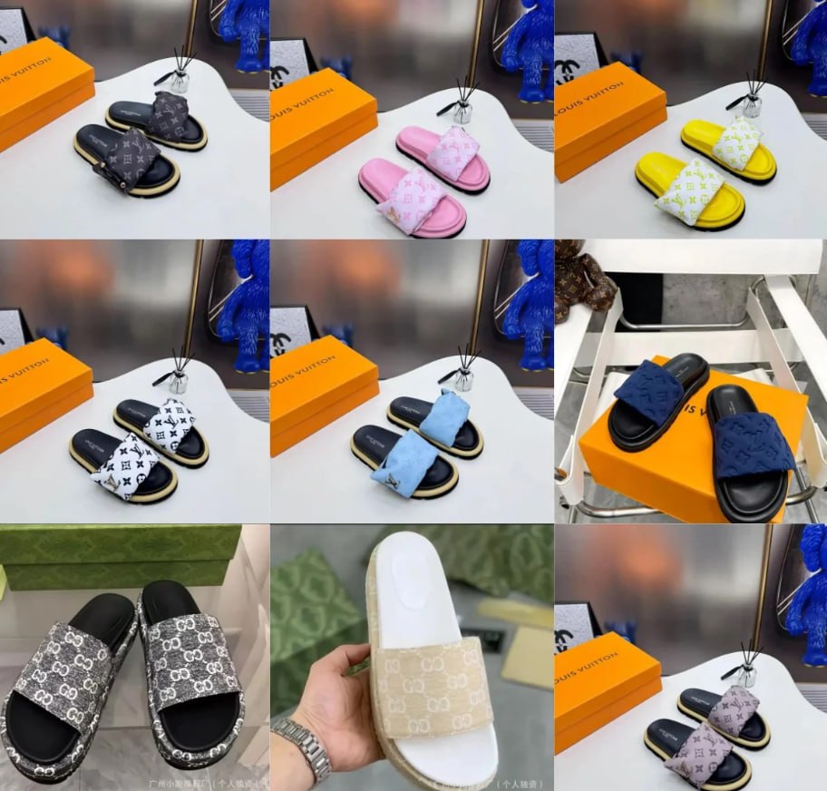 LV Louis Vuitton Velcro Slippe